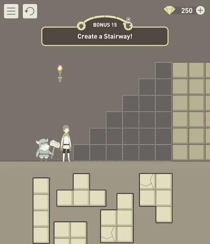 Бонусный уровень 15 «Построй лестницу!» в IQ Dungeon 2
