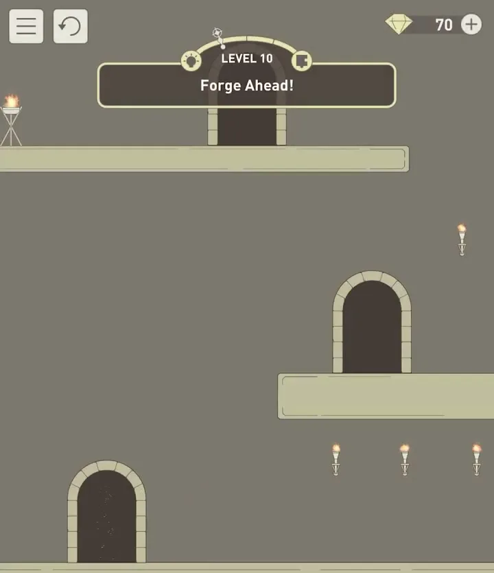Уровень 10 «Двигайся вперед!» в IQ Dungeon 2