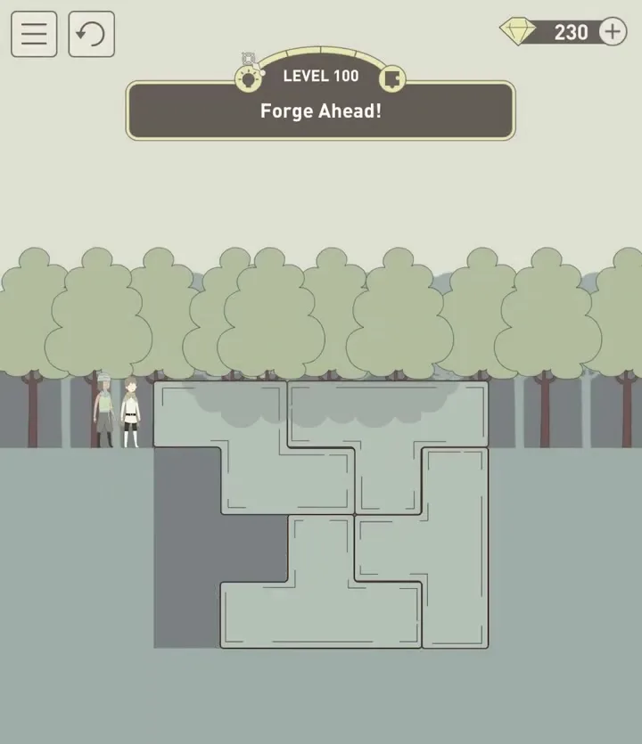 Уровень 100 «Двигайся вперед!» в IQ Dungeon 2