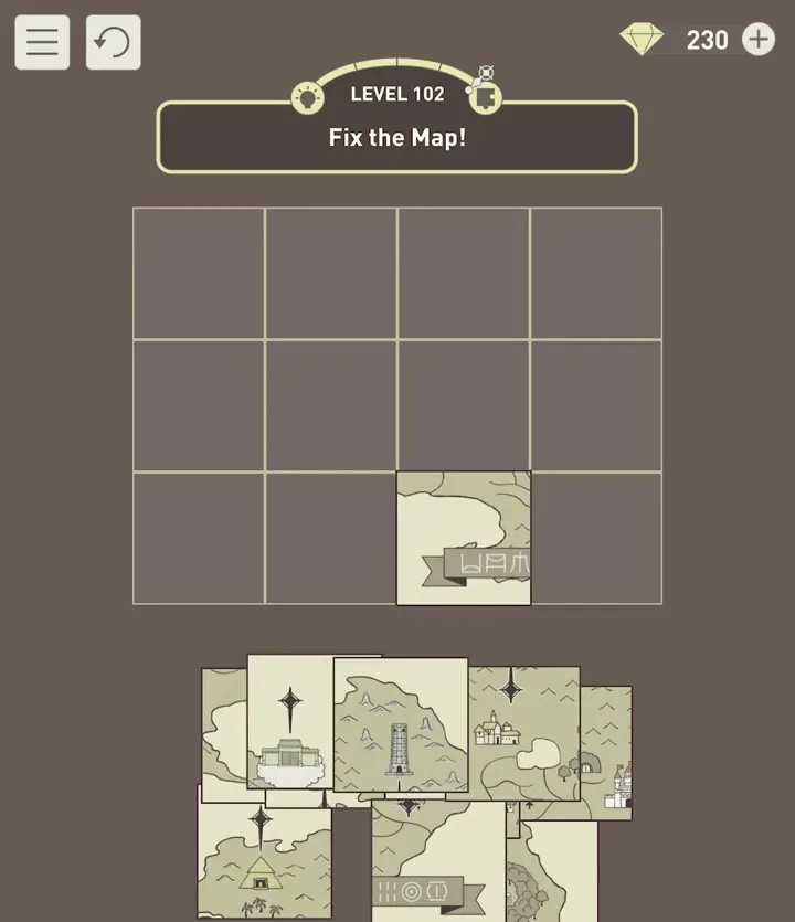 Уровень 102 «Почини карту!» в IQ Dungeon 2