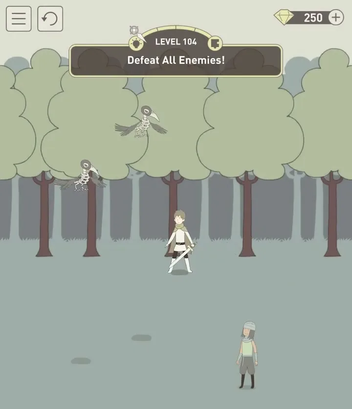 Уровень 104 «Одолей всех врагов!» в IQ Dungeon 2
