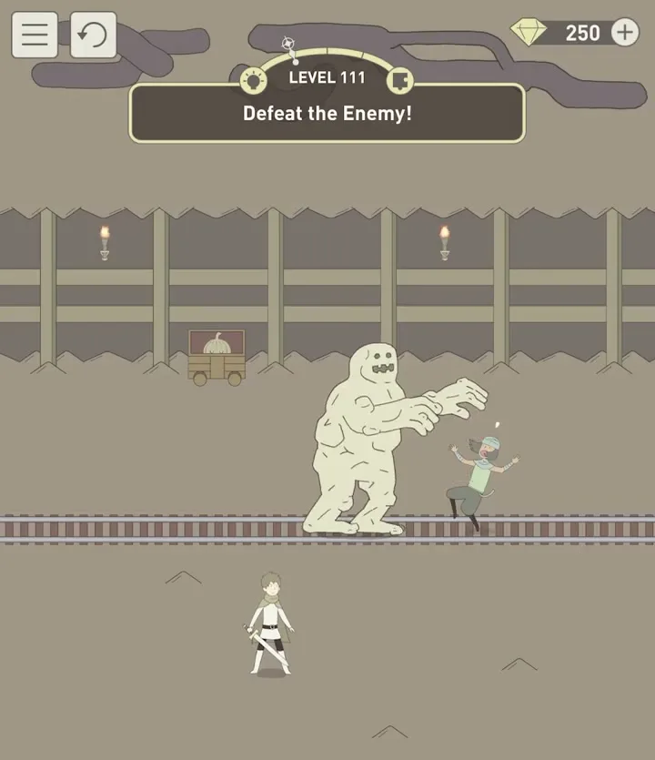 Уровень 111 «Одолей врага!» в IQ Dungeon 2