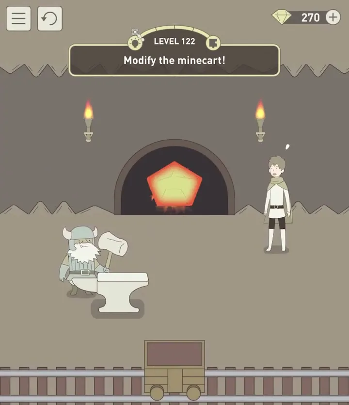 Уровень 122 «Модифицируй вагонетку!» в IQ Dungeon 2