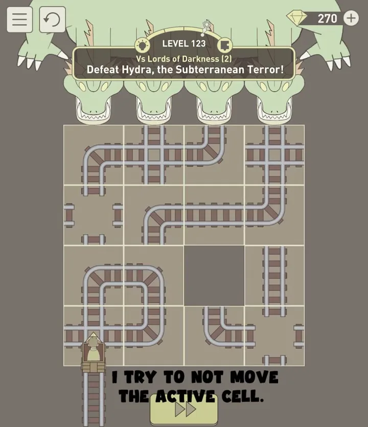 Уровень 123 «Победи Гидру, подземный ужас!» в IQ Dungeon 2