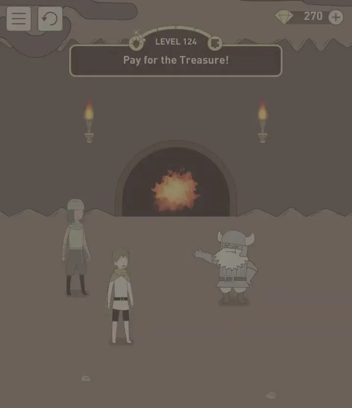 Уровень 124 «Заплати за сокровище!» в IQ Dungeon 2