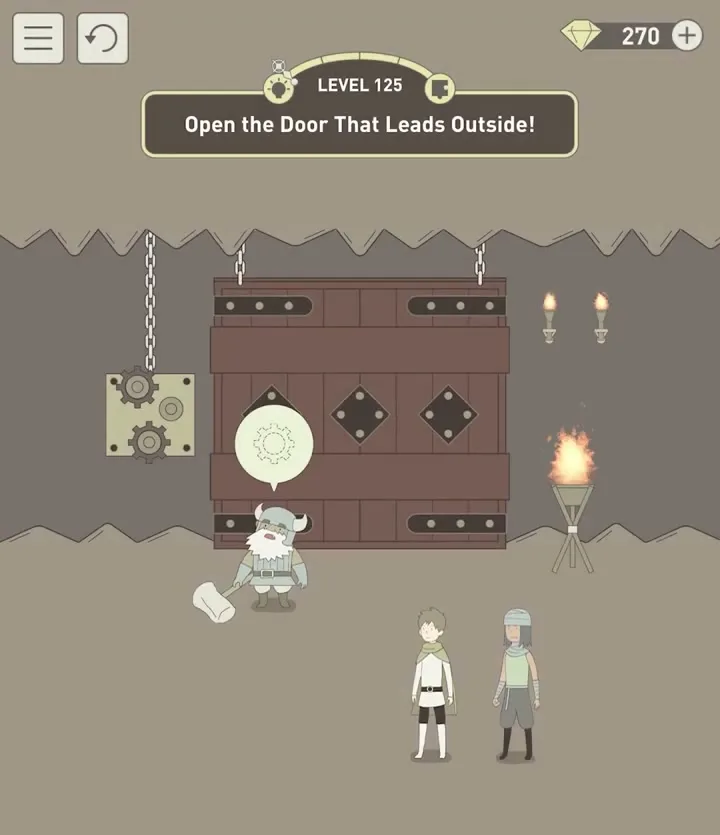 Уровень 125 «Открой дверь на волю!» в IQ Dungeon 2