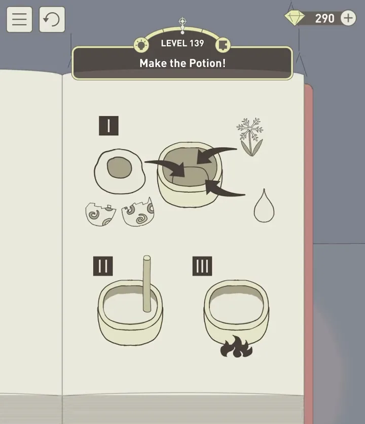 Уровень 139 «Приготовь зелье!» в IQ Dungeon 2