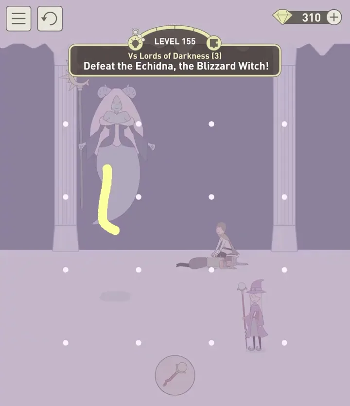 Уровень 155 «Победи Ехидну, ведьму метели!» в IQ Dungeon 2