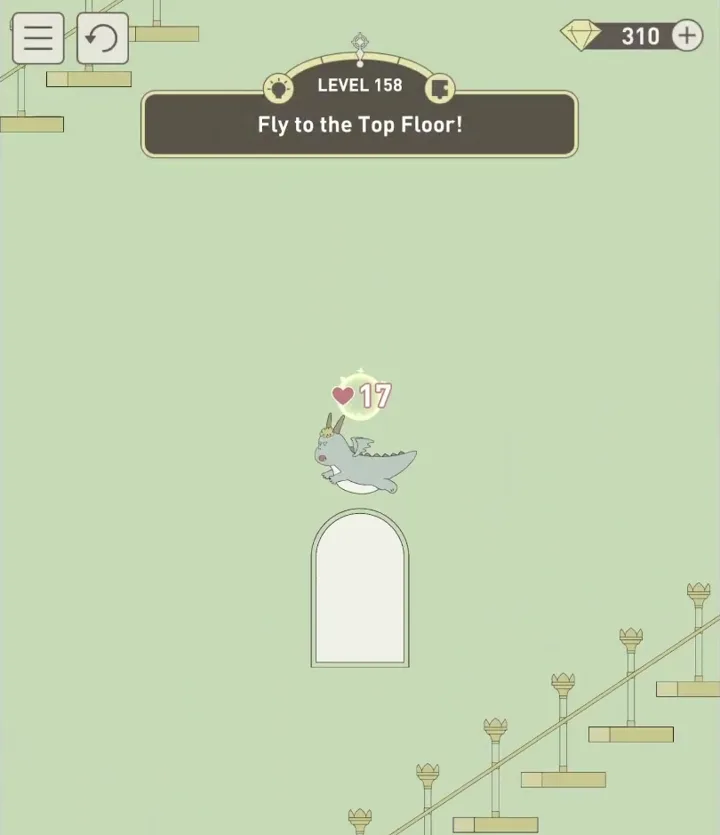 Уровень 158 «Лети на верхний этаж!» в IQ Dungeon 2