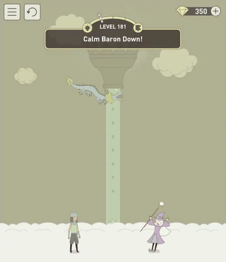 Уровень 181 «Успокой дракона!» в IQ Dungeon 2