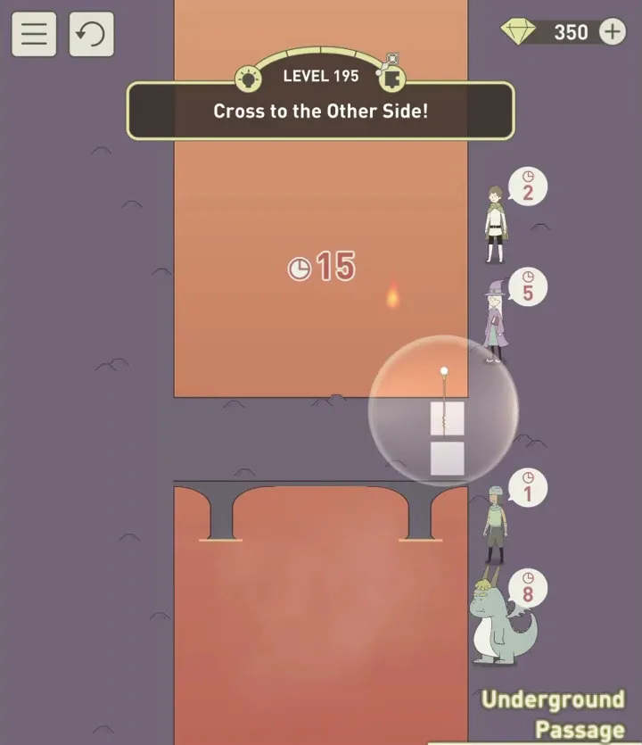 Уровень 195 «Переберись на другую сторону!» в IQ Dungeon 2