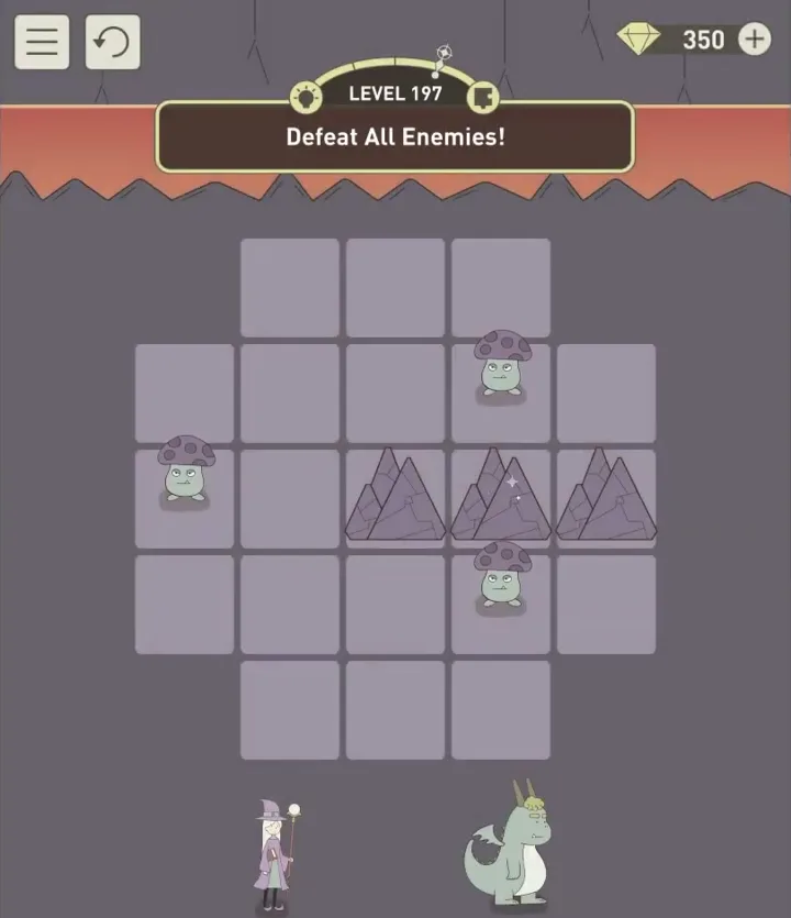 Уровень 197 «Одолей всех врагов!» в IQ Dungeon 2