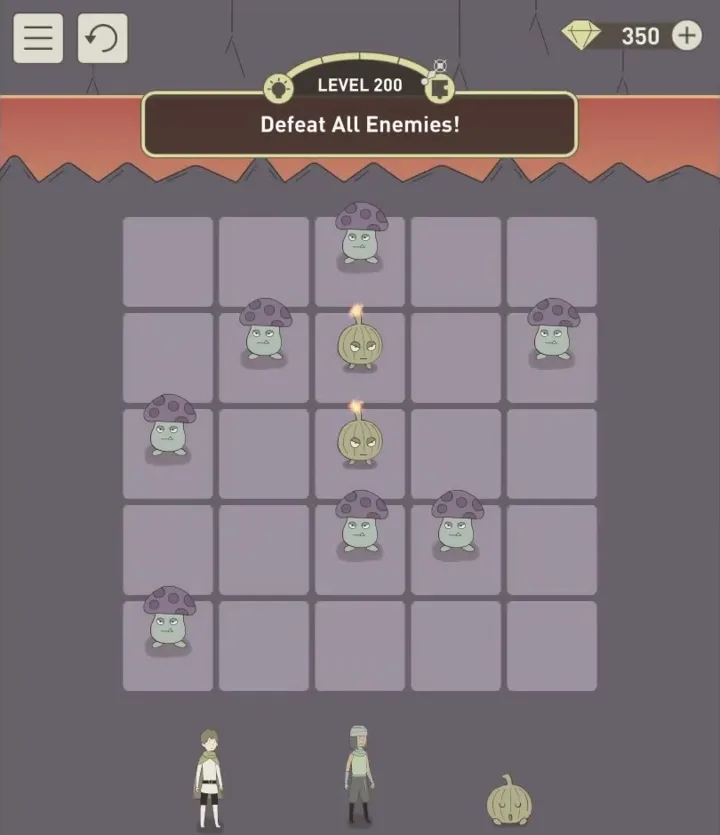 Уровень 200 «Одолей всех врагов!» в IQ Dungeon 2