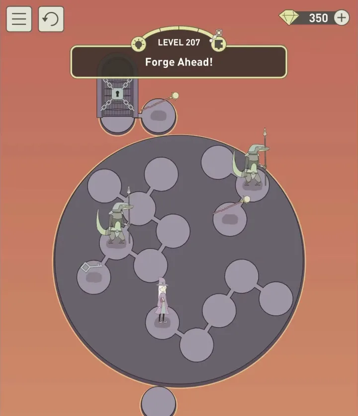 Уровень 207 «Двигайся вперед!» в IQ Dungeon 2