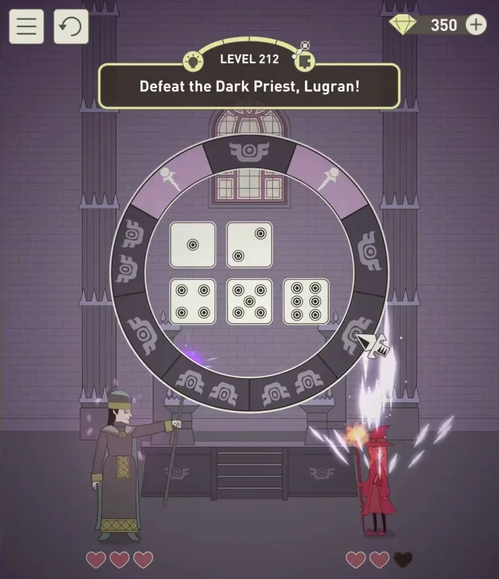 Уровень 212 «Победи темного жреца Луграна!» в IQ Dungeon 2