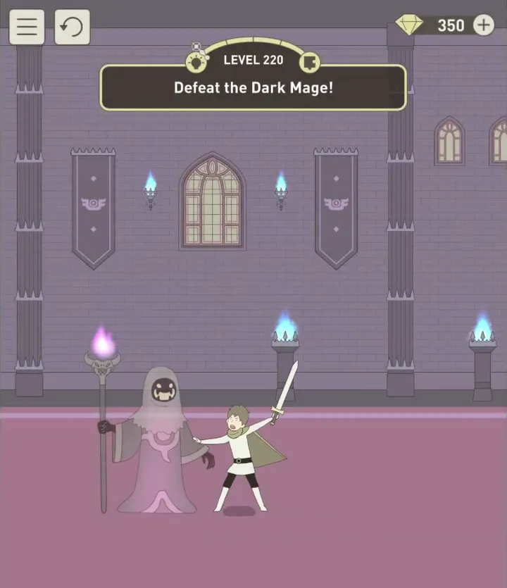 Уровень 220 «Победи темного мага!» в IQ Dungeon 2