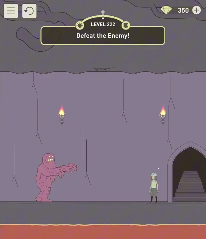 Уровень 222 «Одолей врага!» в IQ Dungeon 2