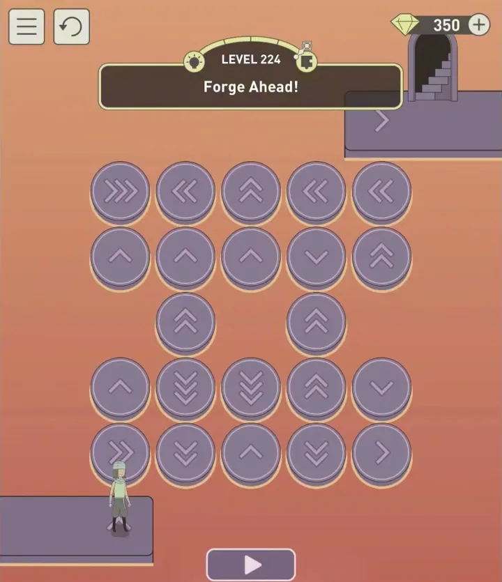 Уровень 224 «Двигайся вперед!» в IQ Dungeon 2