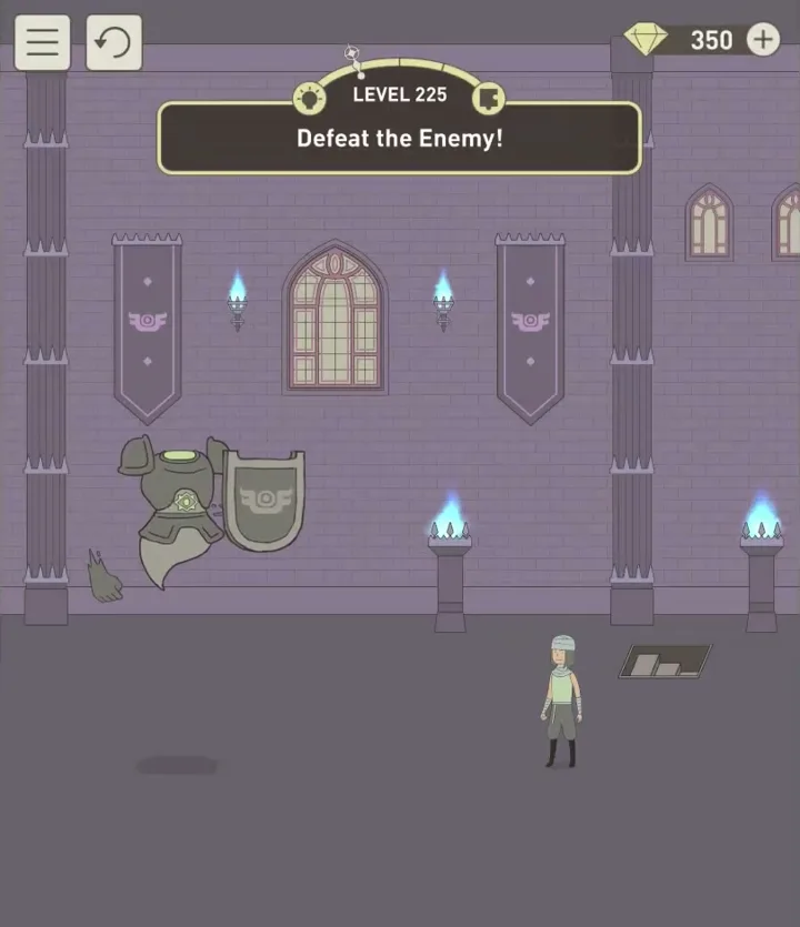 Уровень 225 «Одолей врага!» в IQ Dungeon 2