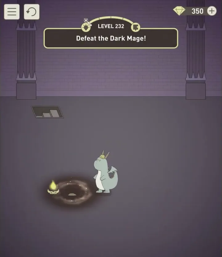 Уровень 232 «Победи темного мага!» в IQ Dungeon 2