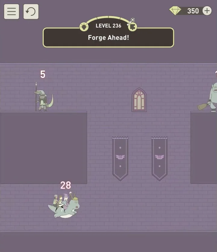 Уровень 236 «Двигайся вперед!» в IQ Dungeon 2