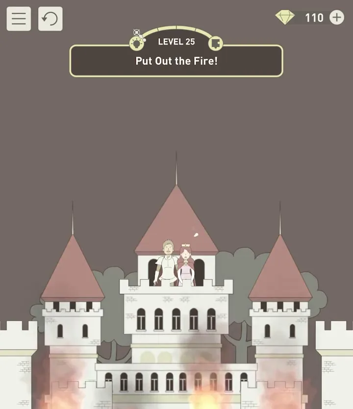 Уровень 25 «Потуши пожар!» в IQ Dungeon 2