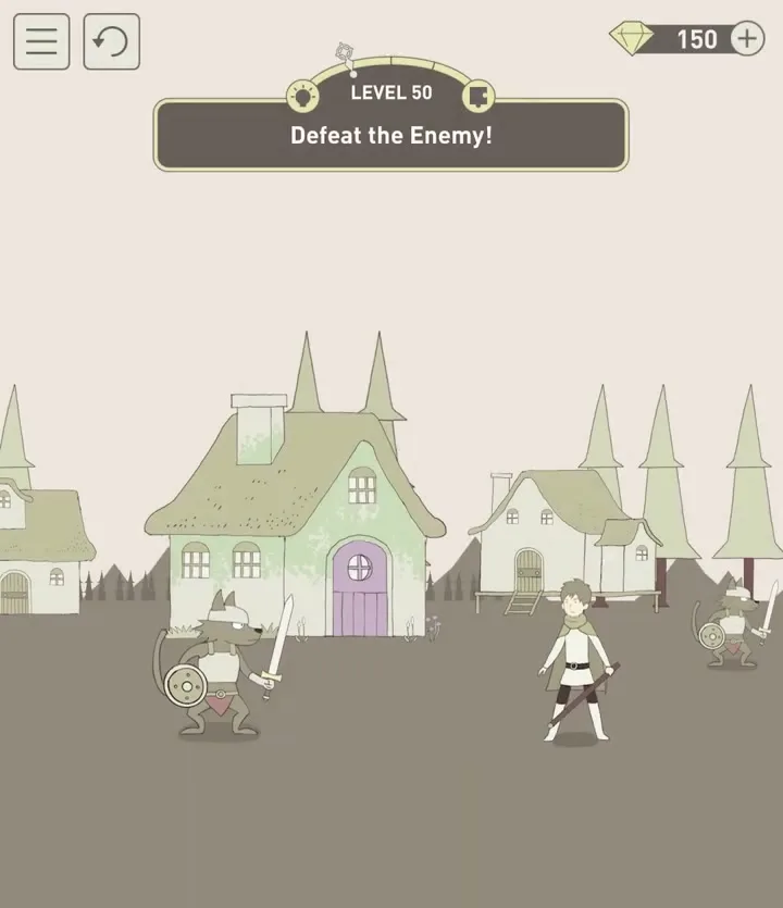 Уровень 50 «Одолей врага!» в IQ Dungeon 2