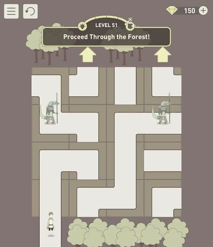 Уровень 51 «Продолжай путь через лес!» в IQ Dungeon 2