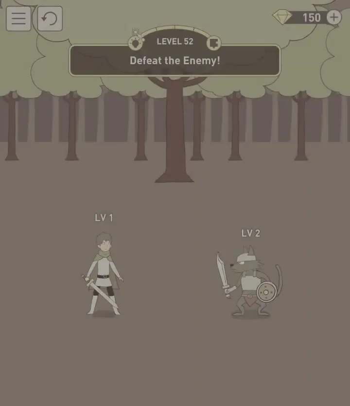 Уровень 52 «Одолей врага!» в IQ Dungeon 2