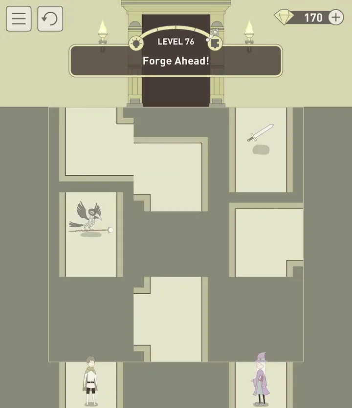 Уровень 76 «Двигайся вперед!» в IQ Dungeon 2