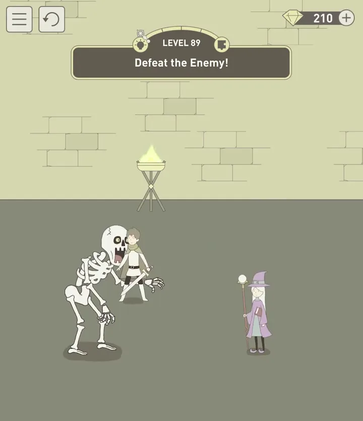 Уровень 89 «Одолей врага!» в IQ Dungeon 2