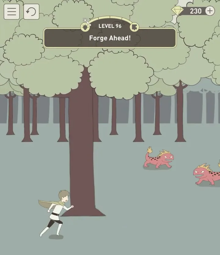 Уровень 96 «Двигайся вперед!» в IQ Dungeon 2
