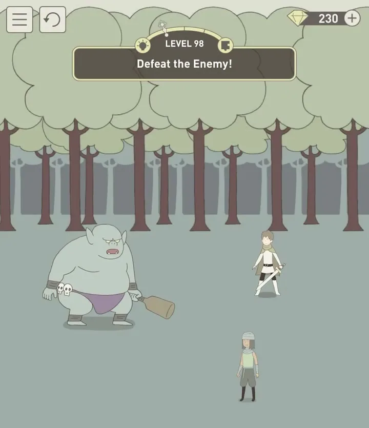 Уровень 98 «Одолей врага!» в IQ Dungeon 2